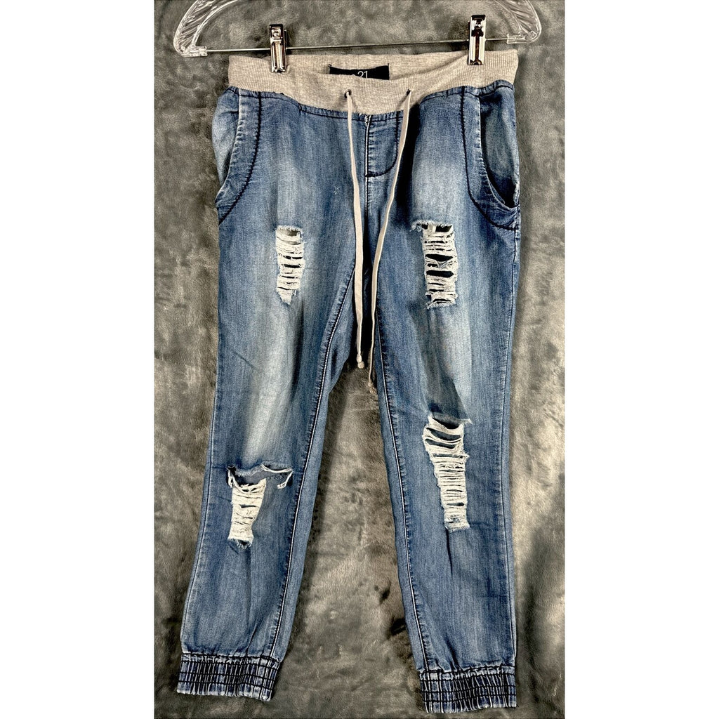 Rue 21 Pants Girls Small Distressed Soft Blue Joggers