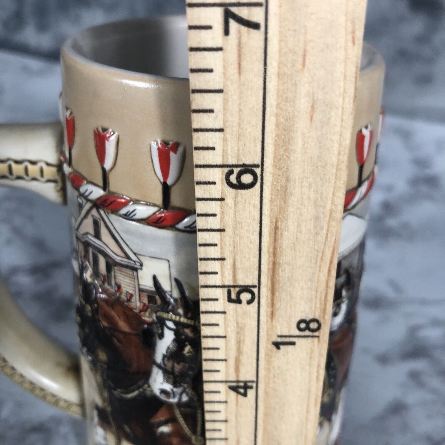 Anheuser-Busch Budweiser Clydesdale Holiday Ceramic Beer Stein 1986 "B" Series