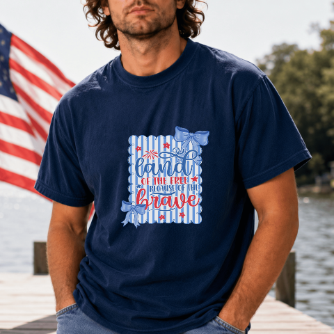 Land of the Free Patriotic Shirt, Customizable USA T-Shirt, Independence Day Tee, Soft Cotton Top, Gift for Patriots, American Pride