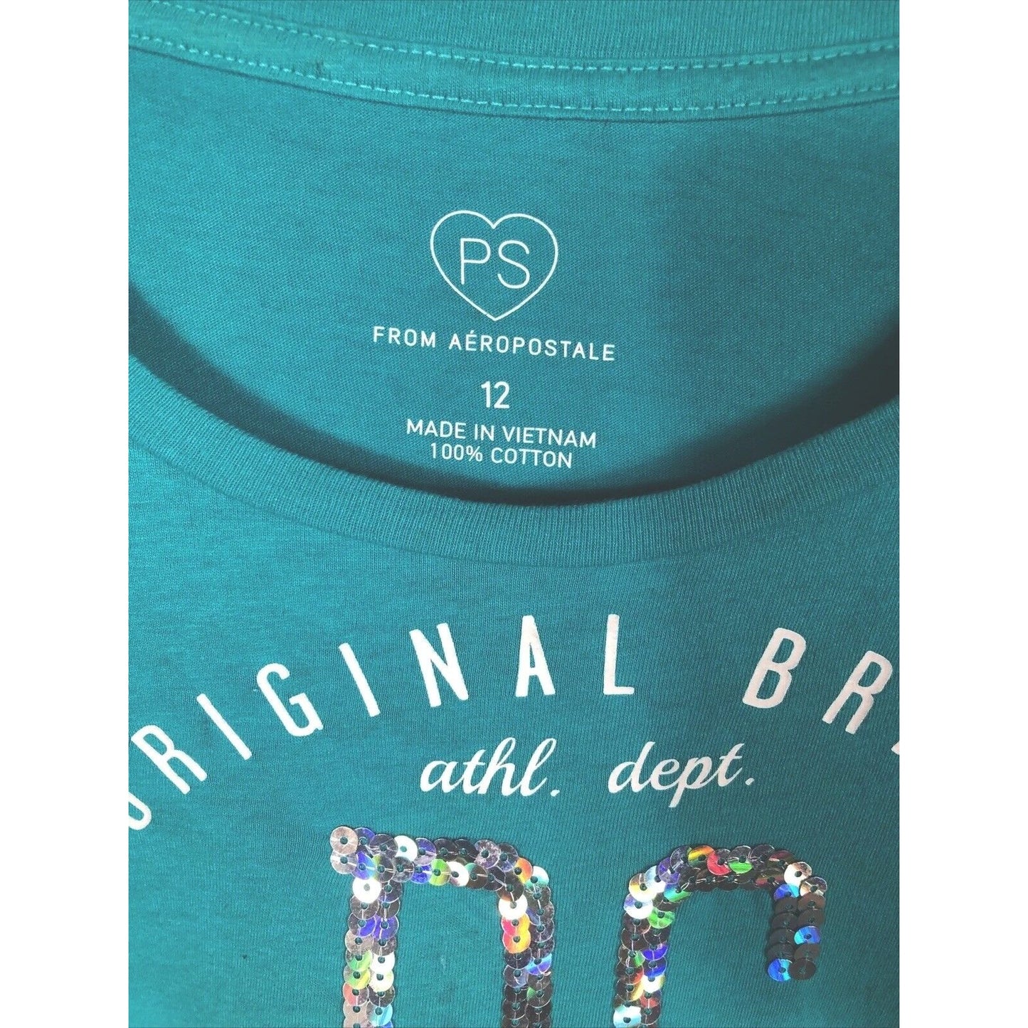 Aeropostale PST Shirt Girls Size 12 Sequined Ps New York City