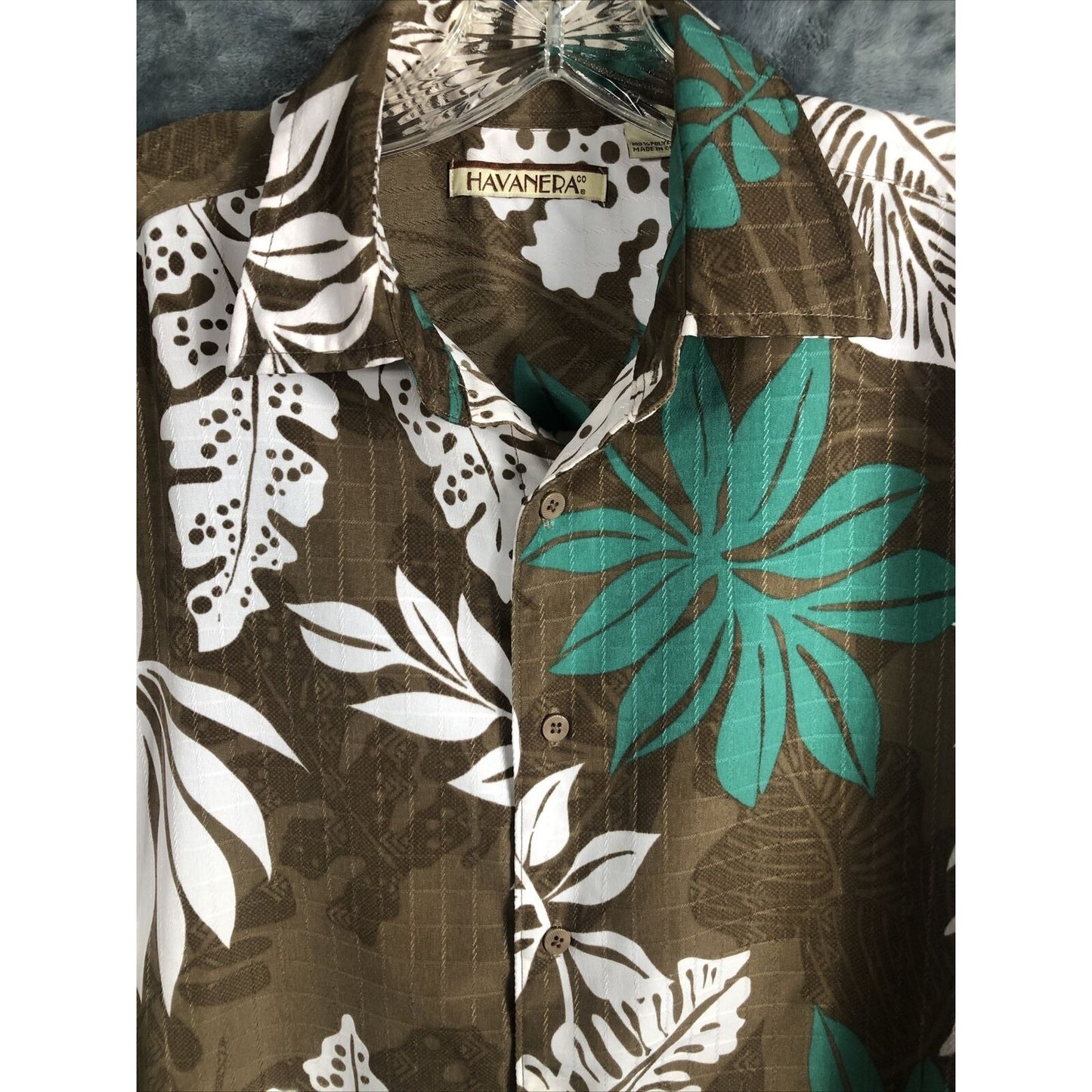 Havanera Hawaiian Shirt Men’s  Floral Button Down Tropical Shirt  Adult Medium