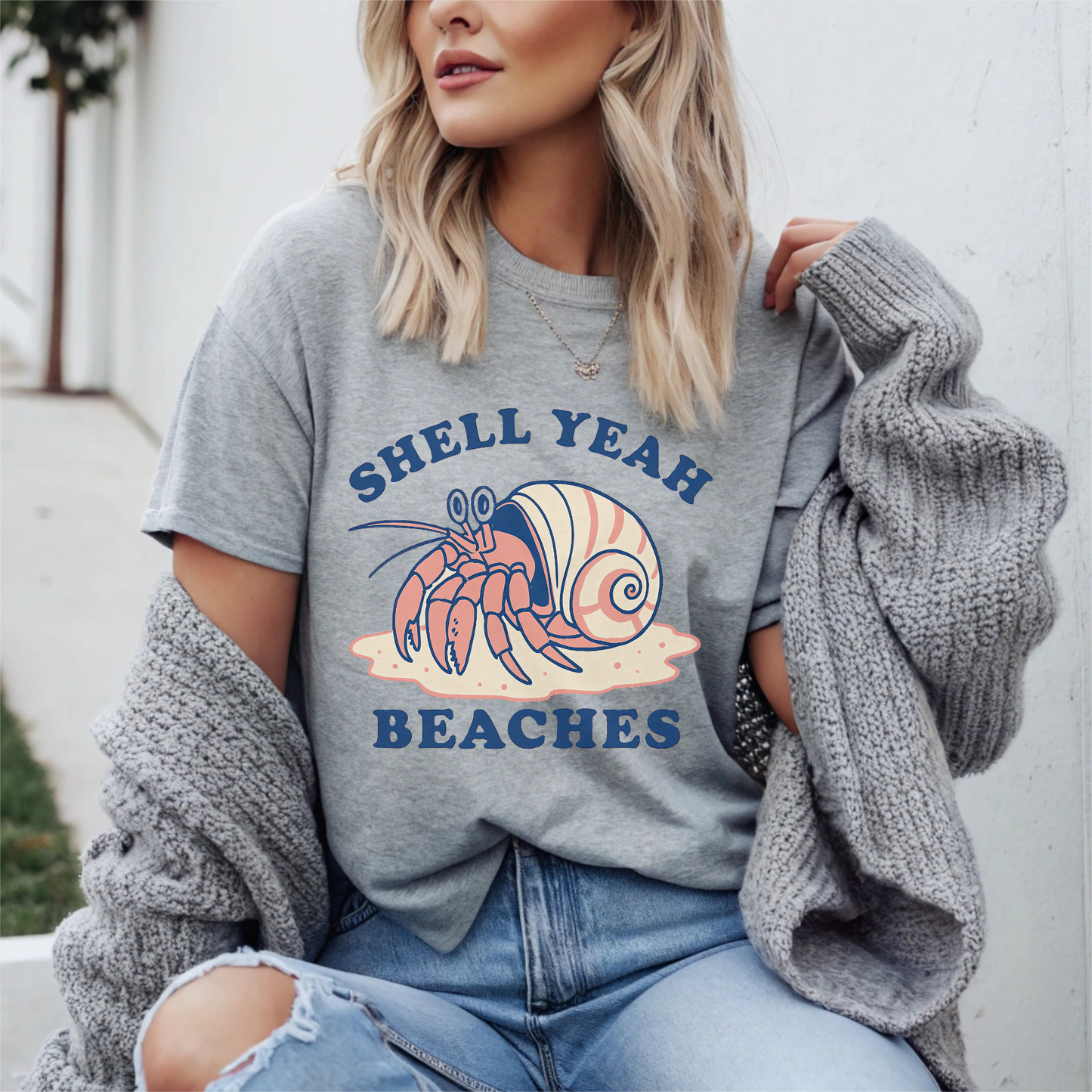 Shell Yeah Beaches T-Shirt – Funny Beach Graphic Tee, Summer Vacation Shirt, Coastal Vibes Apparel