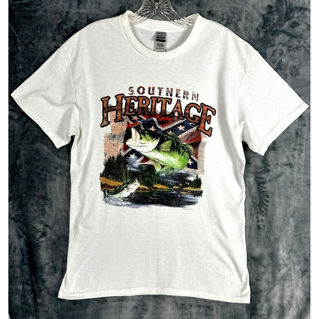 Glidan Southern Heritage Bass Fishing T Shirt Unisex Size Adult Medium Dry Blend