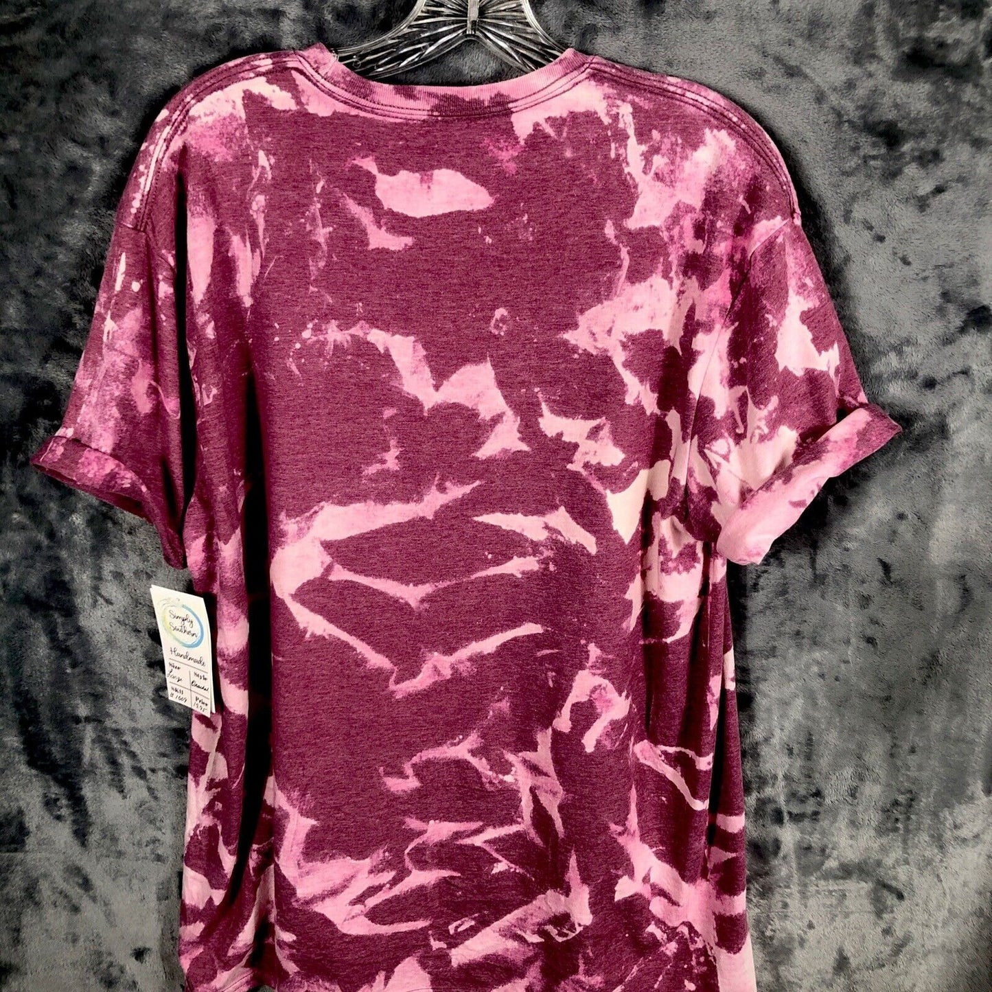 Woman's Shirt  "Summer Vibes" T-Shirt Purple & Pink Short Sleeve Unisex Cotton Handmade Tie-Dye Large