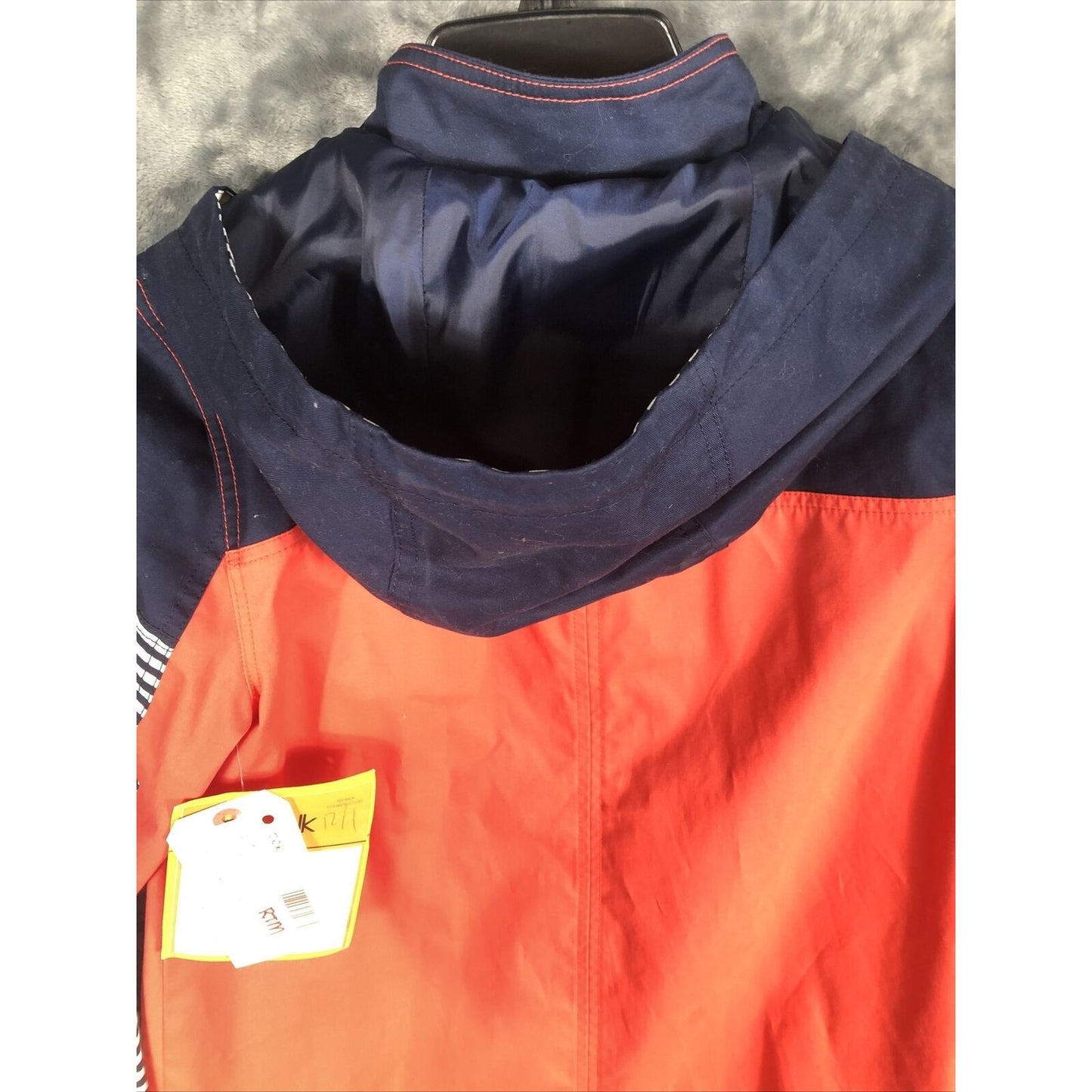 Crown & Ivy Woman's Jacket  Blue Orange White Hooded Adult Size Small
