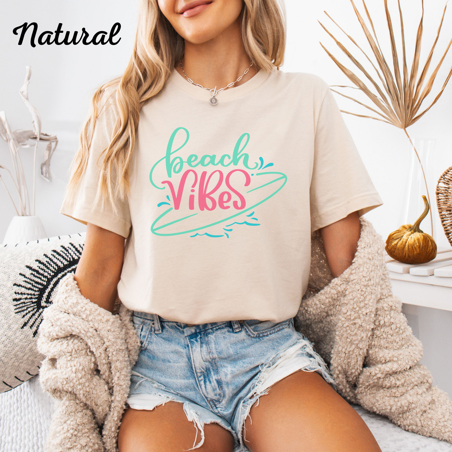 Beach Vibes Summer Shirt, Coastal Graphic Tee, Vacation T‑Shirt