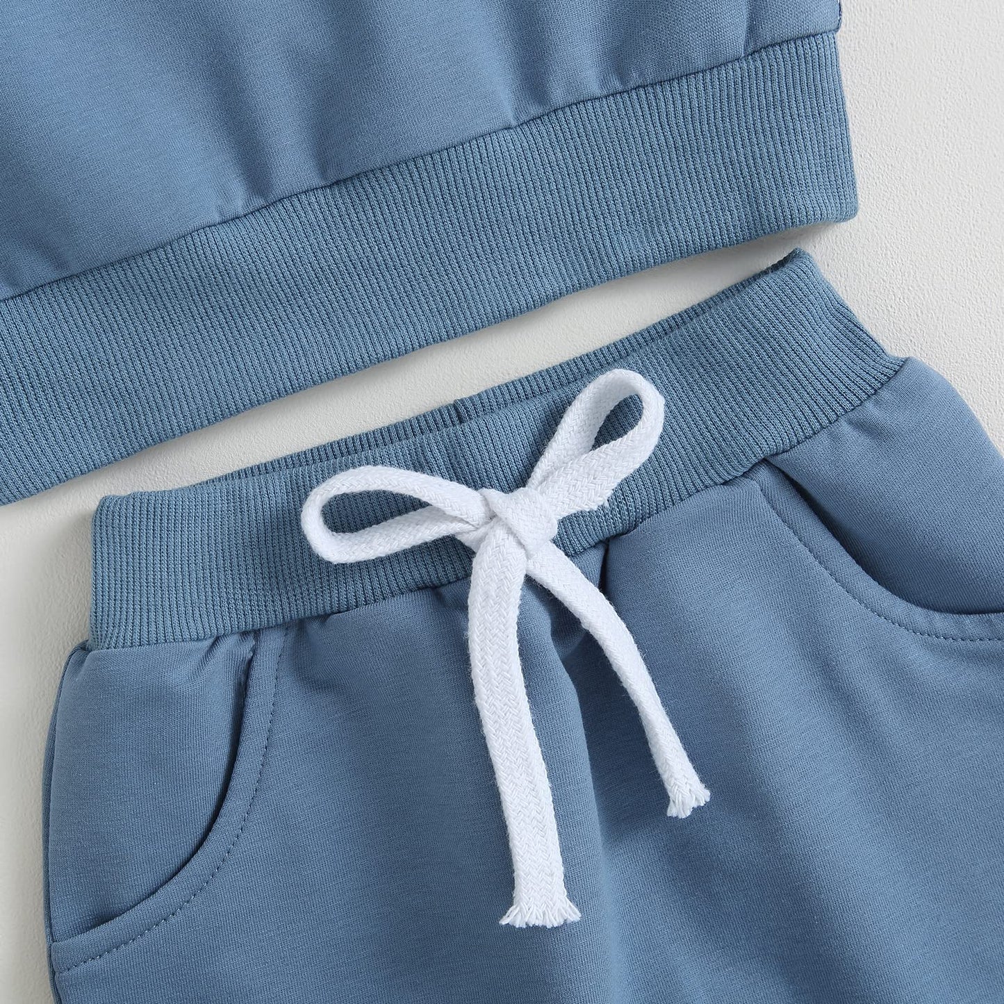 farrubbyine8 Newborn Baby Boy Clothes Set 2pcs Long Sleeve Top and Pants Suit Toddler Baby Fall Winter Clothes (C Blue, 0-6 Months)