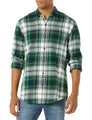 Amazon Essentials Men's Long-Sleeve Flannel Shirt, Green White Plaid, X-Large