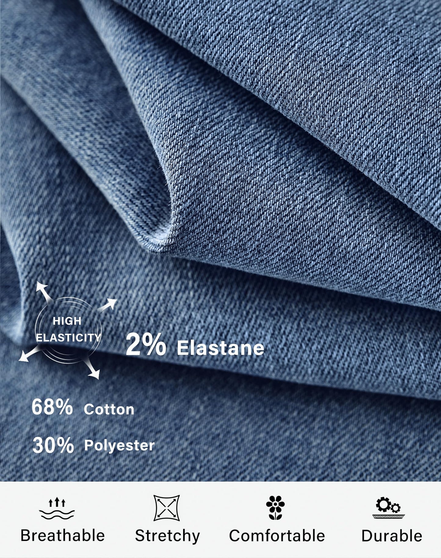 roswear Women’s Wide Leg Jeans Casual High Waisted Stretch Baggy Loose Denim Pants 104 Blue Large