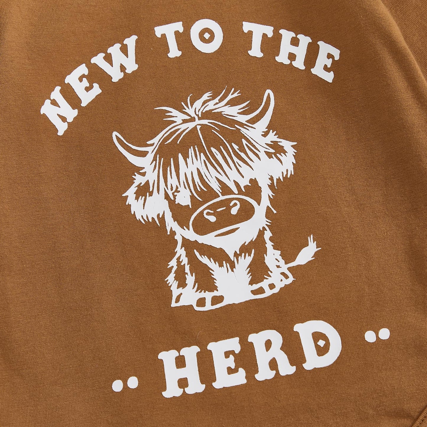 Summffie Western Baby Girl Fall Clothes Cute Cow Print Long Sleeve Romper Bell Bottom Flared Pants Set Newborn Cowgirl Outfit (New To The Herd Brown, 0-3 Months)