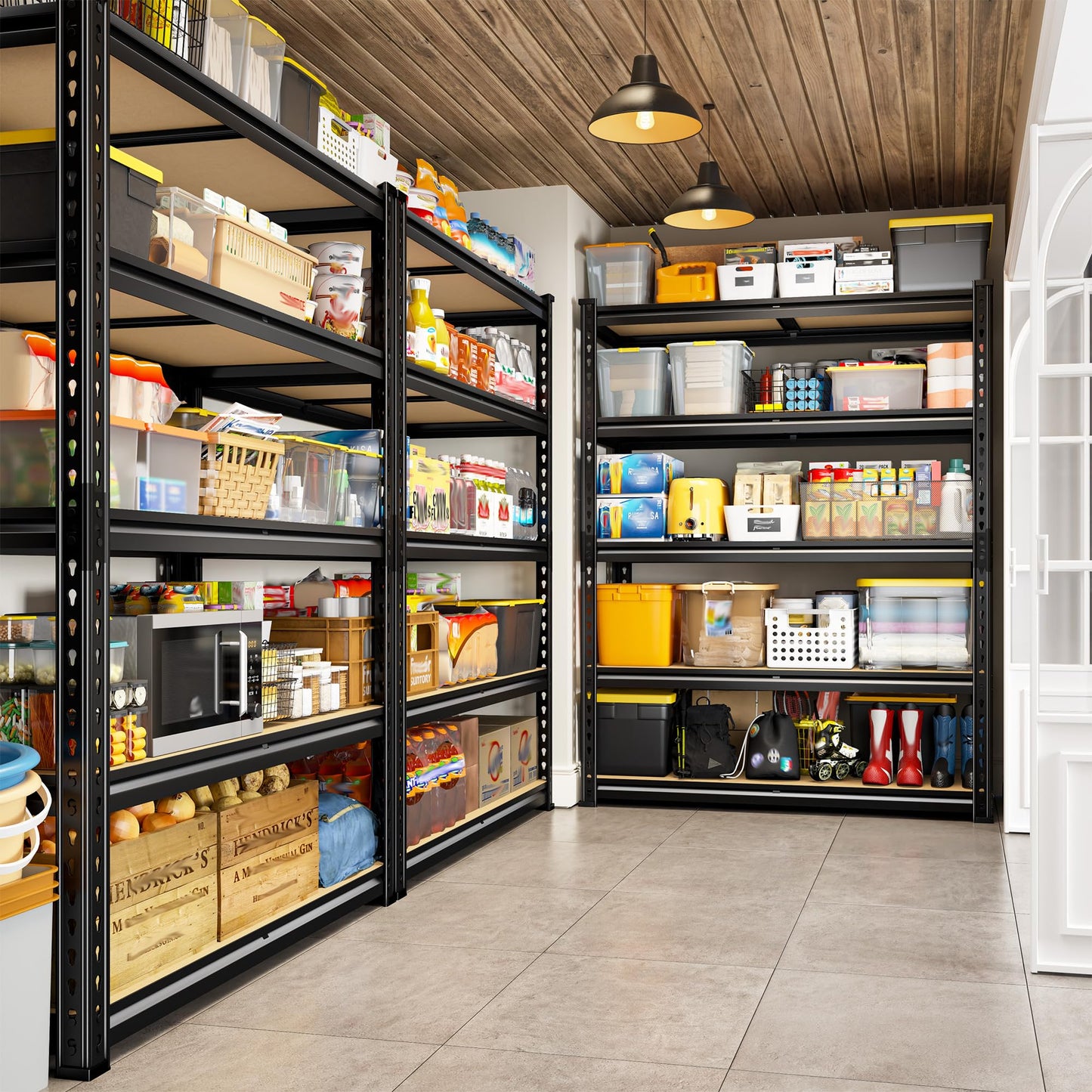 REIBII 2020LBS Garage Shelving Heavy Duty 5 Tier Storage Shelves Adjustable Garage Shelves, Utility Rack Shelf, Shelving Units for Storage Warehouse Pantry Closet, 35.5" W x 11.9" D x 72" H, 2 Pack