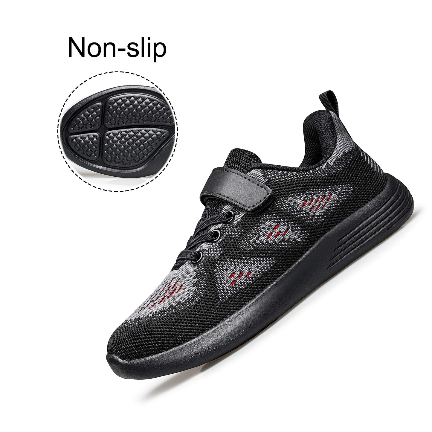 YHOON Boys Girls Sneakers Kids Sports Running Walking Shoes Black Toddler Size 10