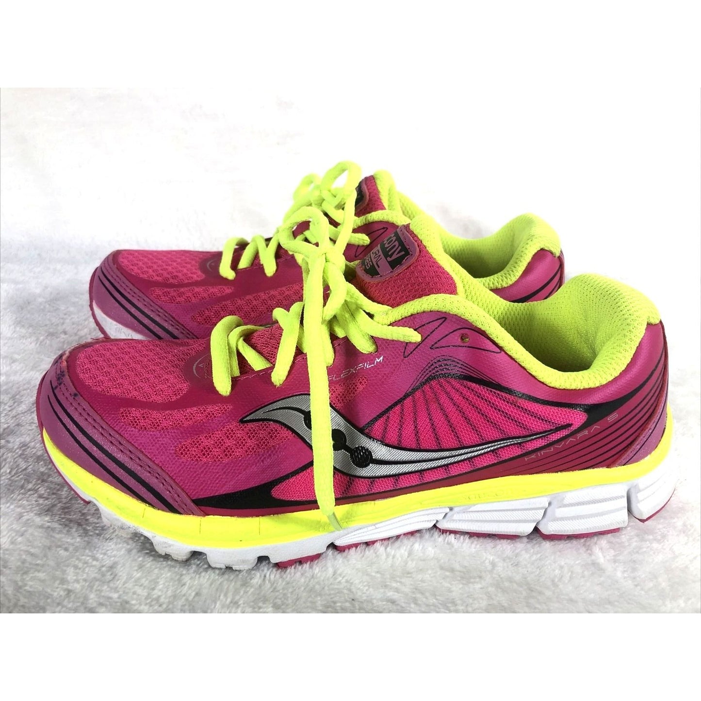 SAUCONY Girls Shoes Natural Series Pink Yellow Sneakers Size 4 1/2