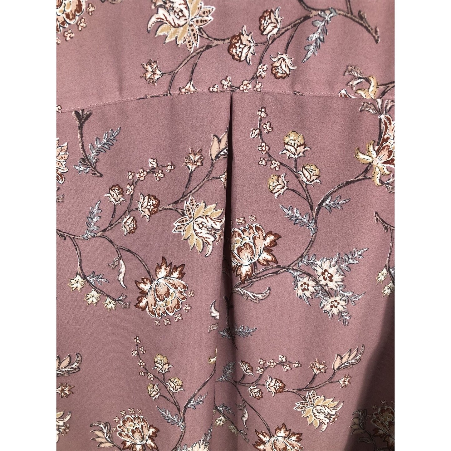 Charmed by Eve Blouse Women L Pink Black Floral 3/4 Puff Sleeve V-Neck Pullover