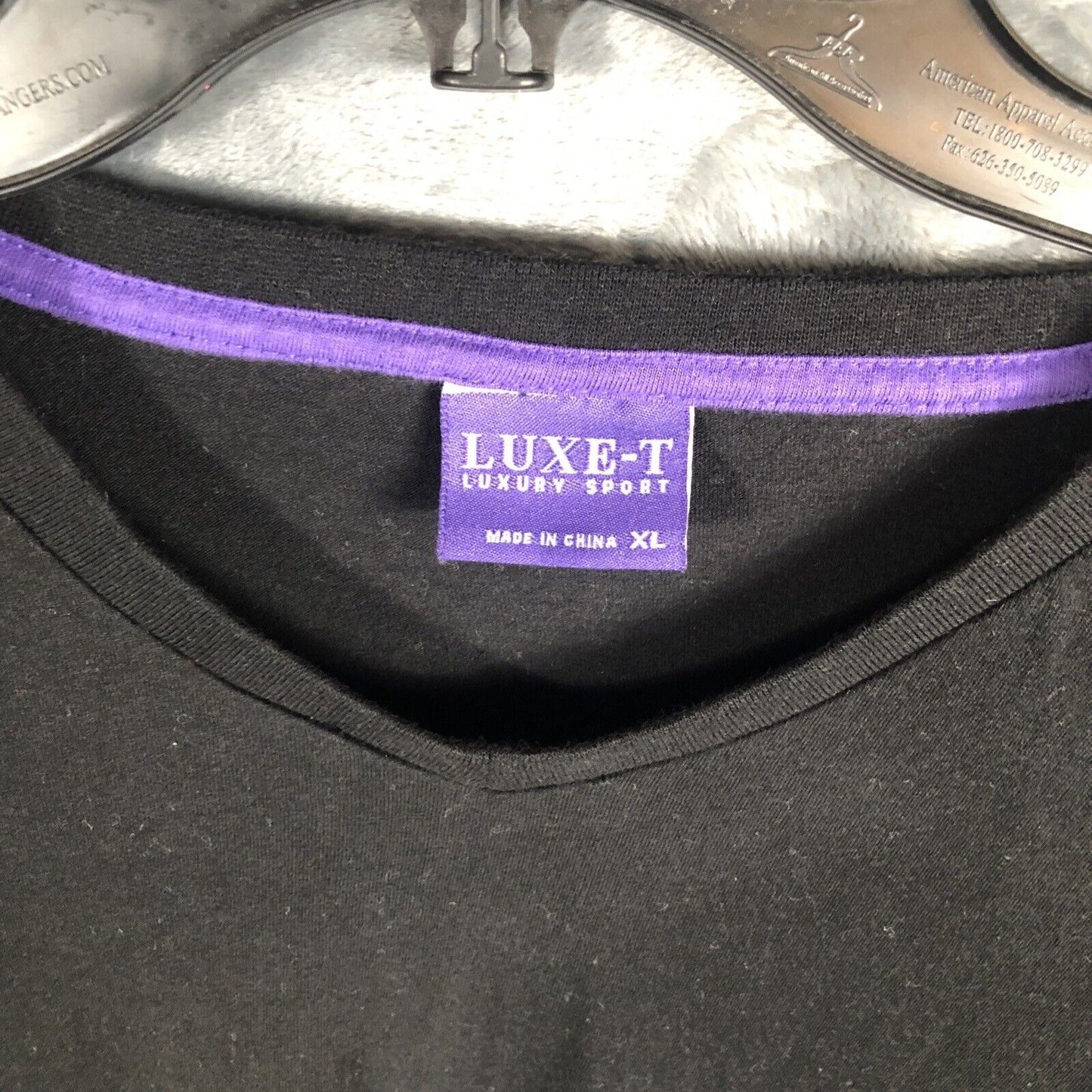LUXE-T Luxury Sport Men's Pullover Shirt Black T-Shirt Extra Large
