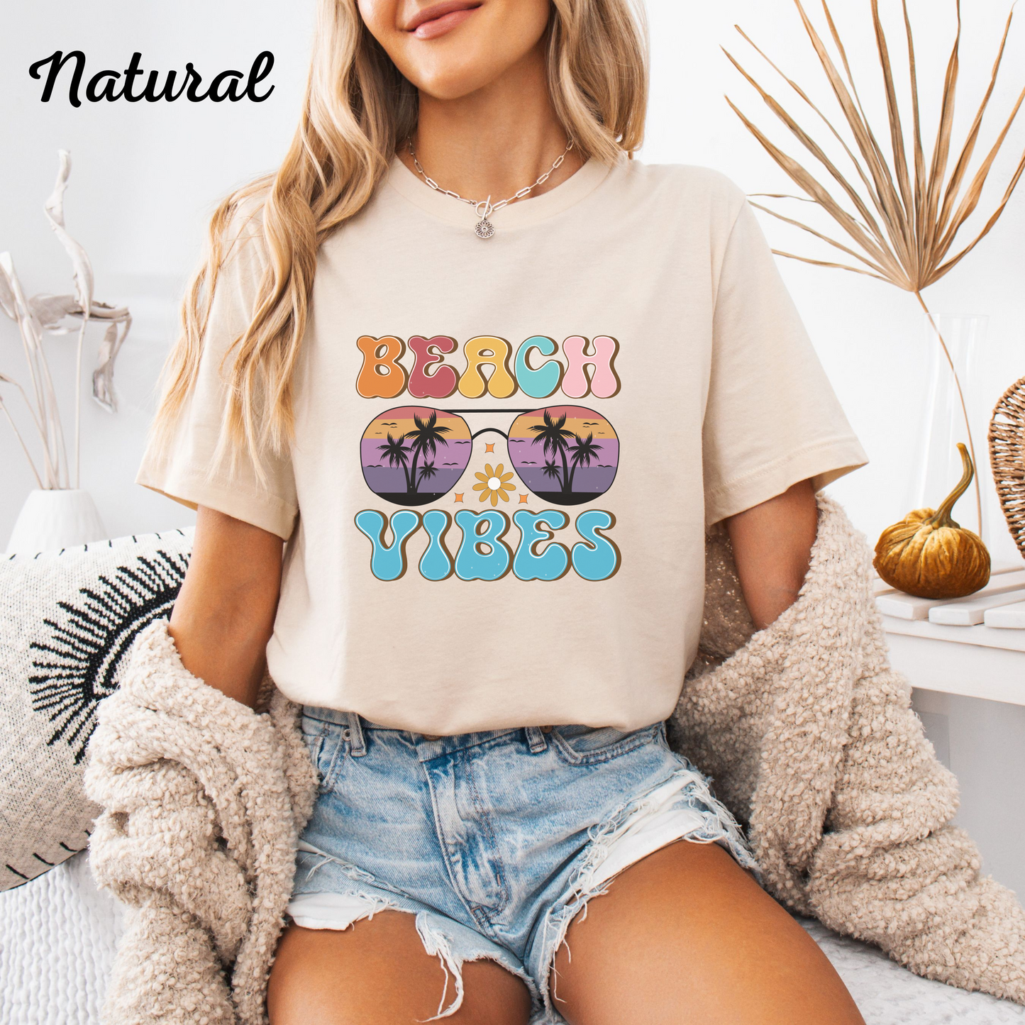 Beach Vibes Retro Sunset T-Shirt