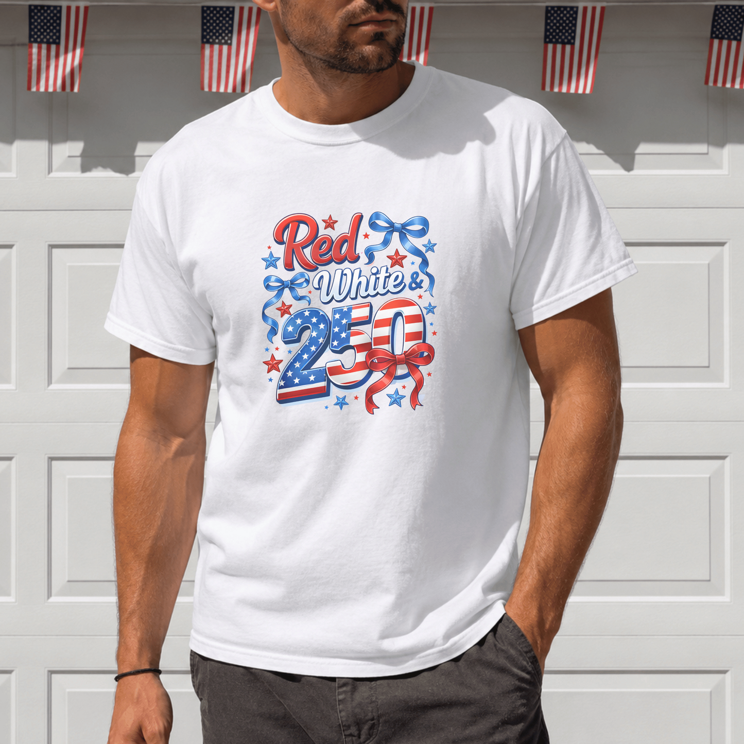 Patriotic 250th Celebration Shirt, Red White & Blue Tee, USA Anniversary T-Shirt, Independence Day Apparel, 4th of July Gift, Graphic Tee