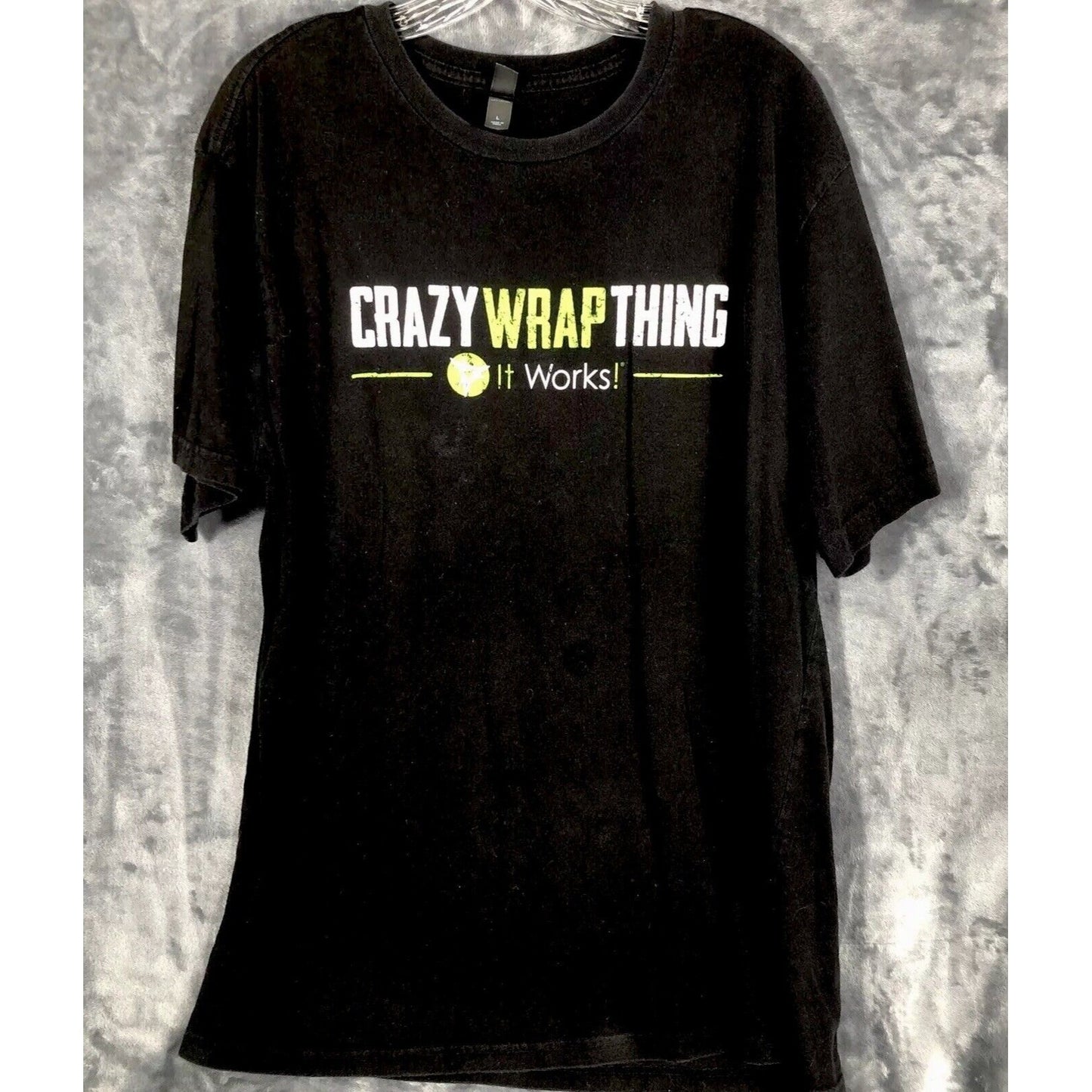 It Works Crazy Wrap Women’s T-Shirt Black Size Large It Works