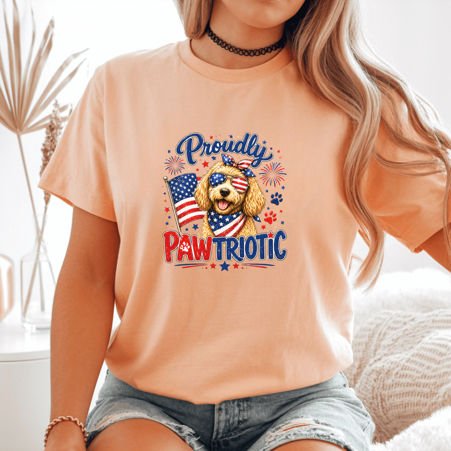Proudly Pawtriotic Dog T-Shirt, Pet Lover Gift, Patriotic Dog Shirt, USA Flag Dog Tee, Funny Dog Graphic Shirt