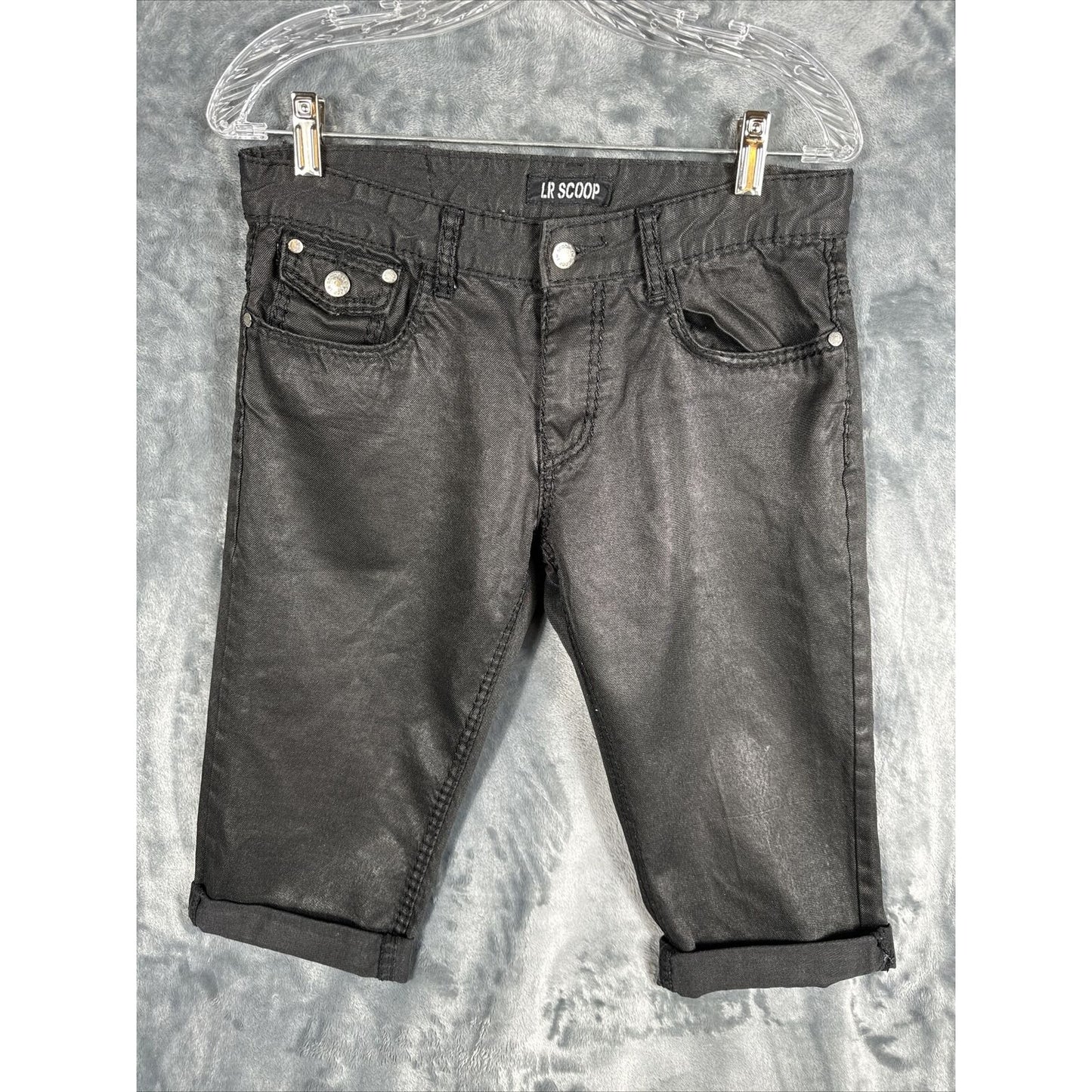 LR Scoop Modern Fit Men's Shorts Black Size 34 Flat Front 100% Cotton