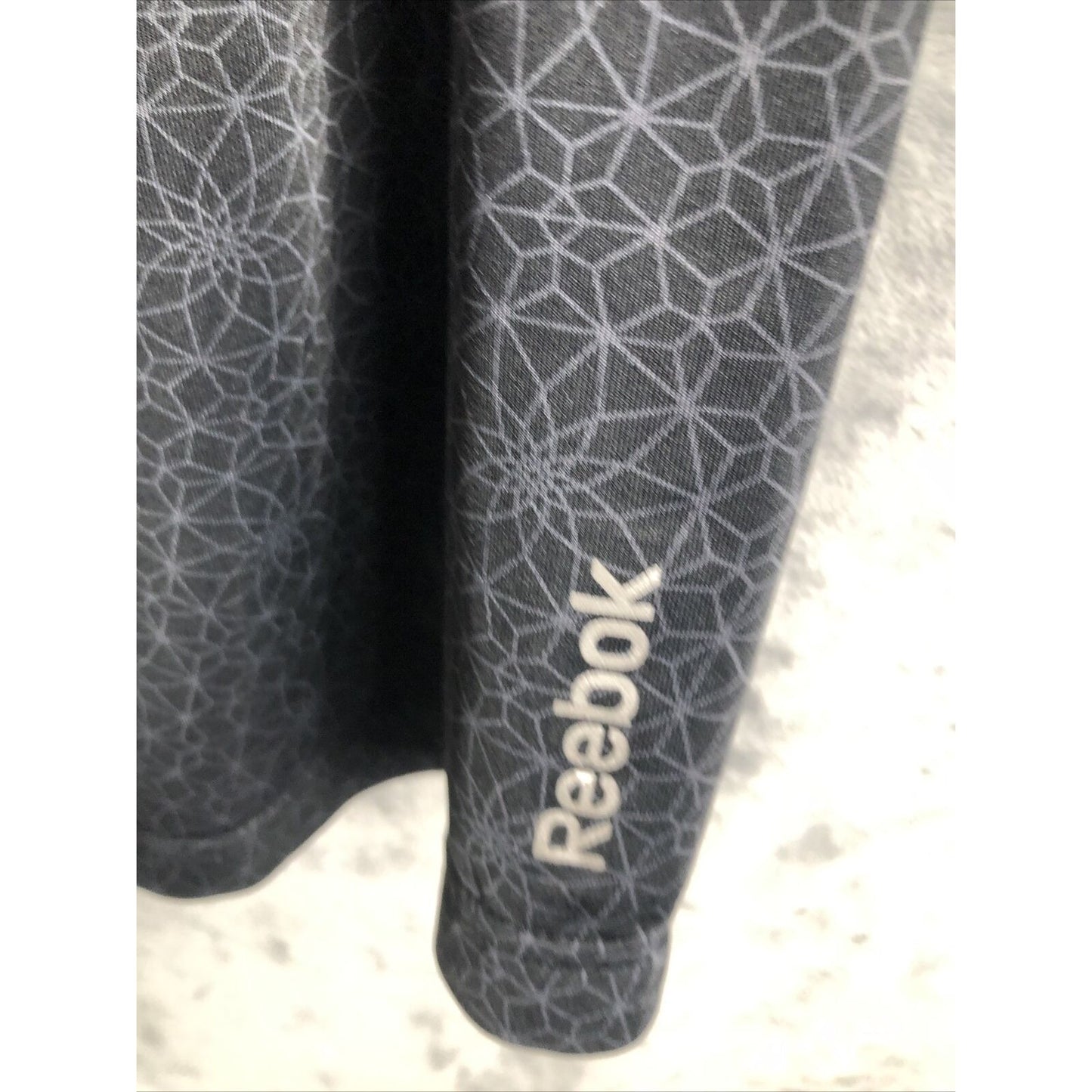 Reebok Mens Black Geometric Pattern Athletic Performance Tank Top Size L