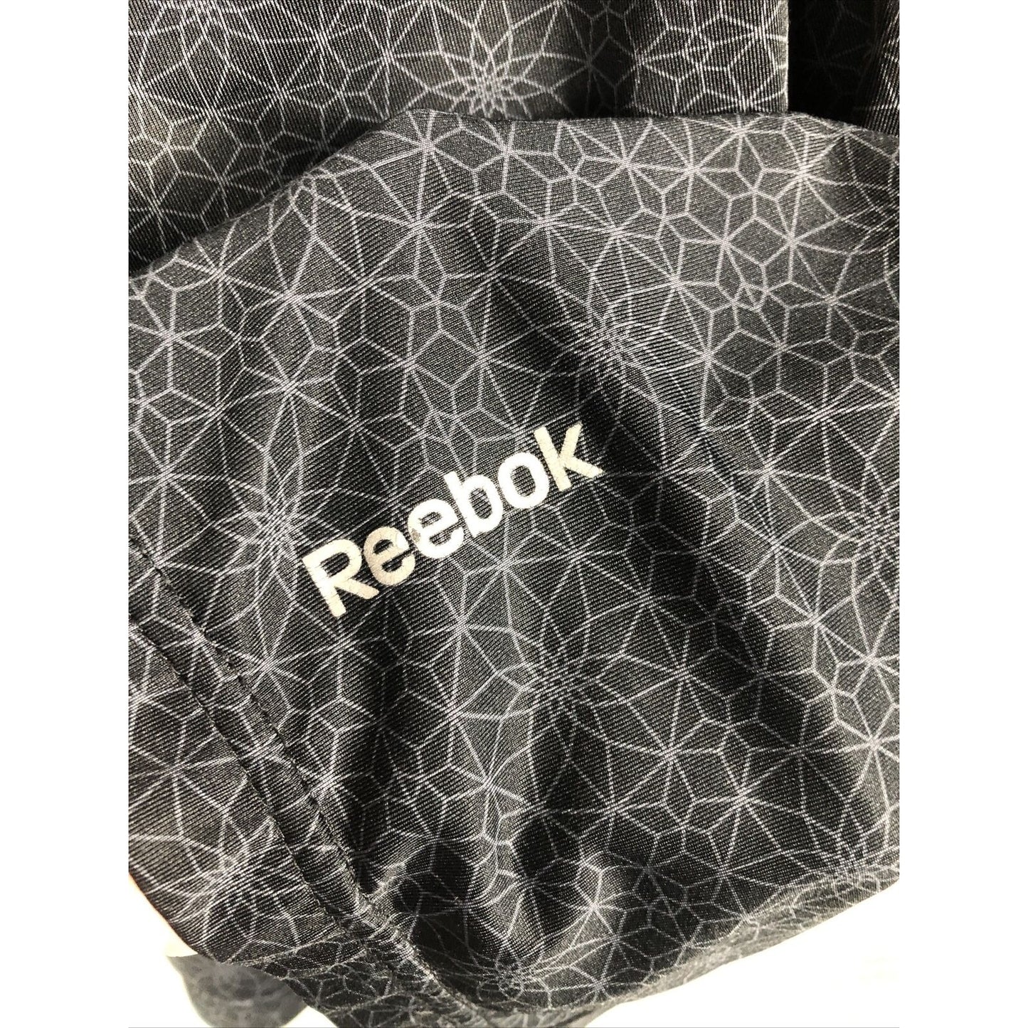 Reebok Mens Black Geometric Pattern Athletic Performance Tank Top Size L