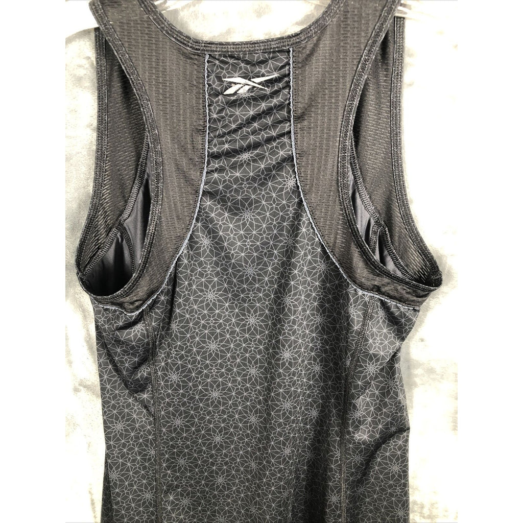 Reebok Mens Black Geometric Pattern Athletic Performance Tank Top Size L
