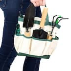 8-Piece Garden Tool Set With Canvas Tote Wooden Handles And Garden Sprayer For Indoor & Outdoor Plants