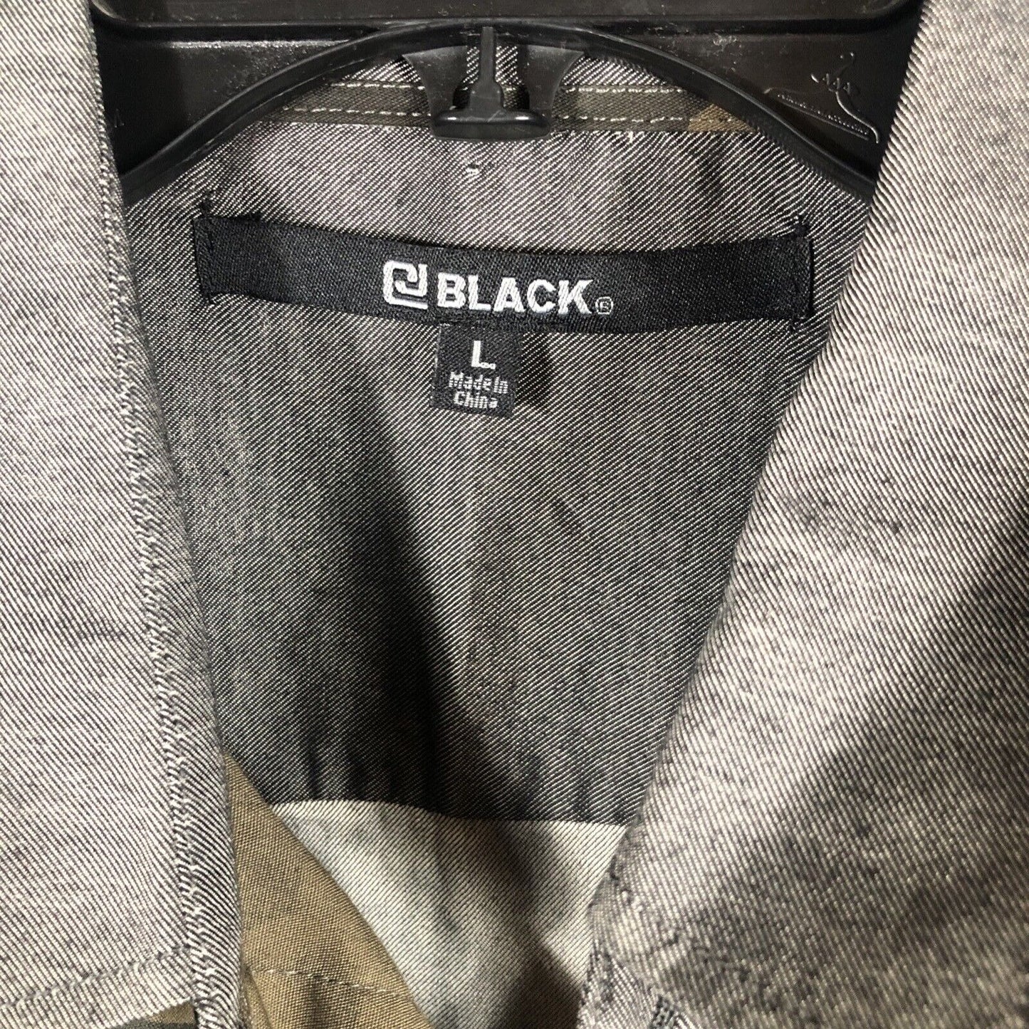 Black Camouflage Men’s Slim Gray Shirt Size Large