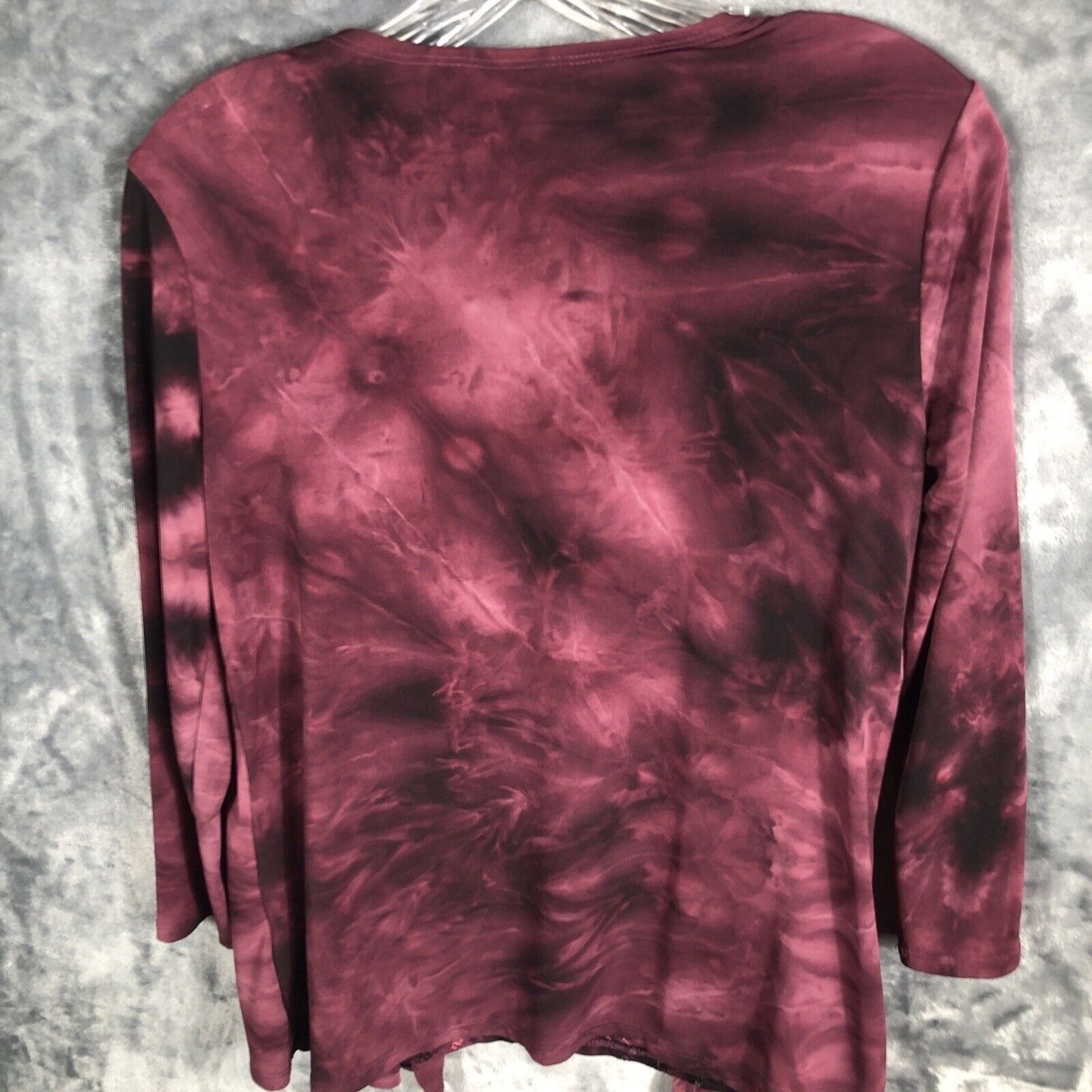 Kim Rogers Top Women’s Petite Small  Burgundy Sequined Shirt
