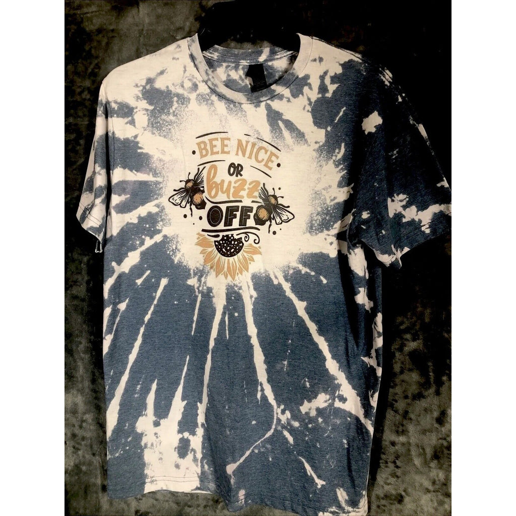 Bee Nice T Shirt Women’s Tie-Dye Shirt Adult Size Medium Bee Nice Or Buzz Off