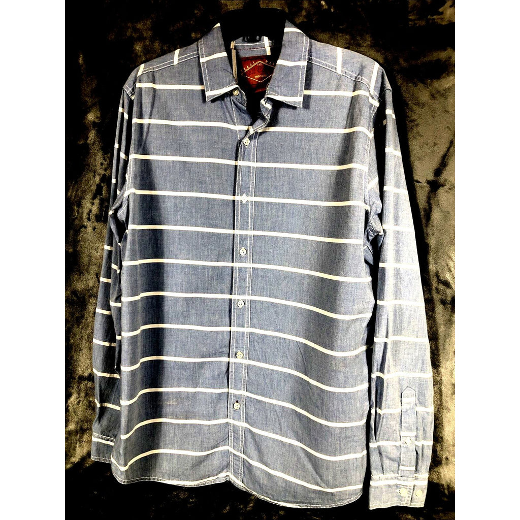 Red Camel Shirt Men’s Button Down Blue Adult Size Large Long Sleeves