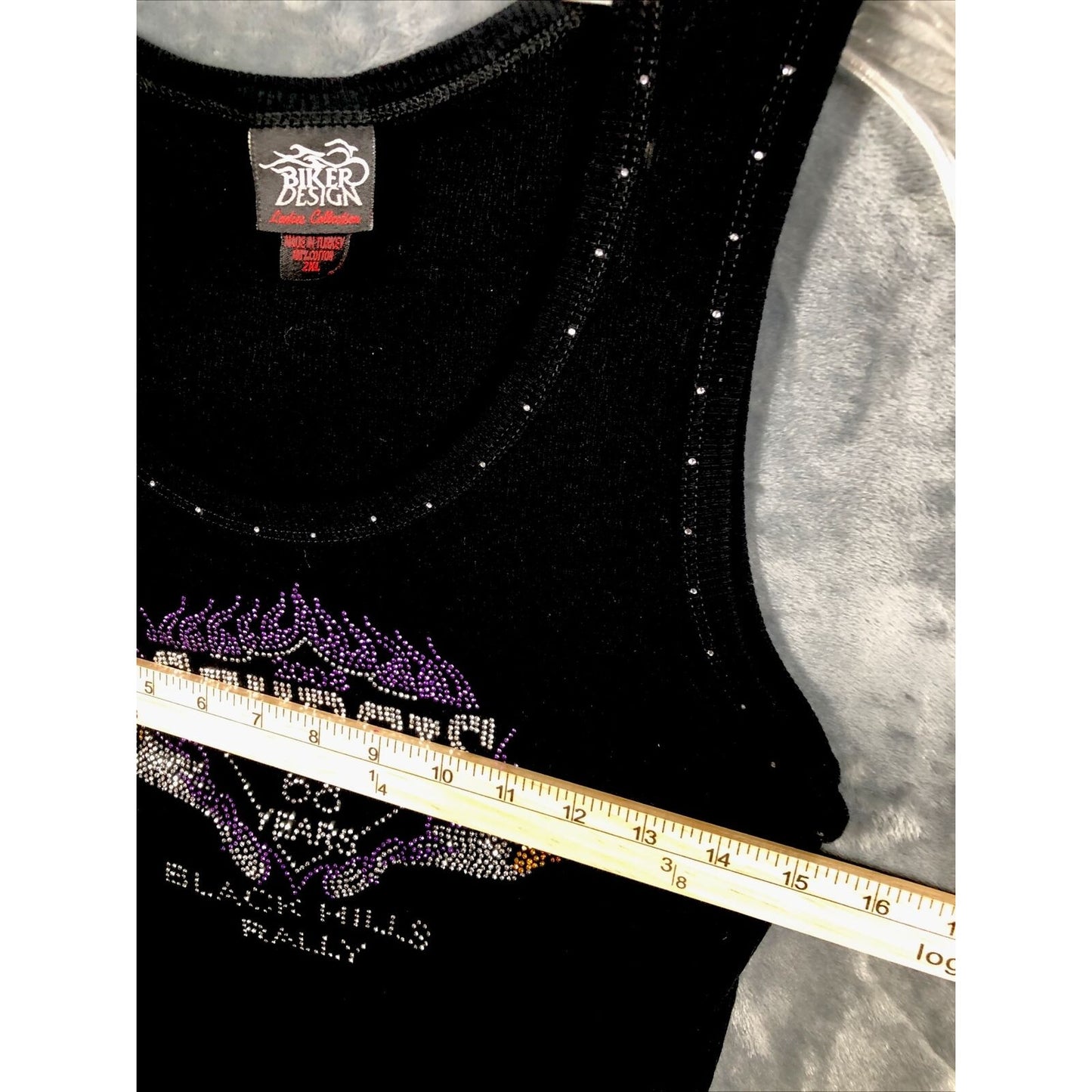 Bikers Design Sturgis Woman’s Black Hills Rally Black Studded Tank Top XXL