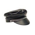 TreasureGurus Biker Chain Black Faux Leather Hat, Motorcycle Cap, Cosplay Halloween Party Costume Accessory - Walmart.com