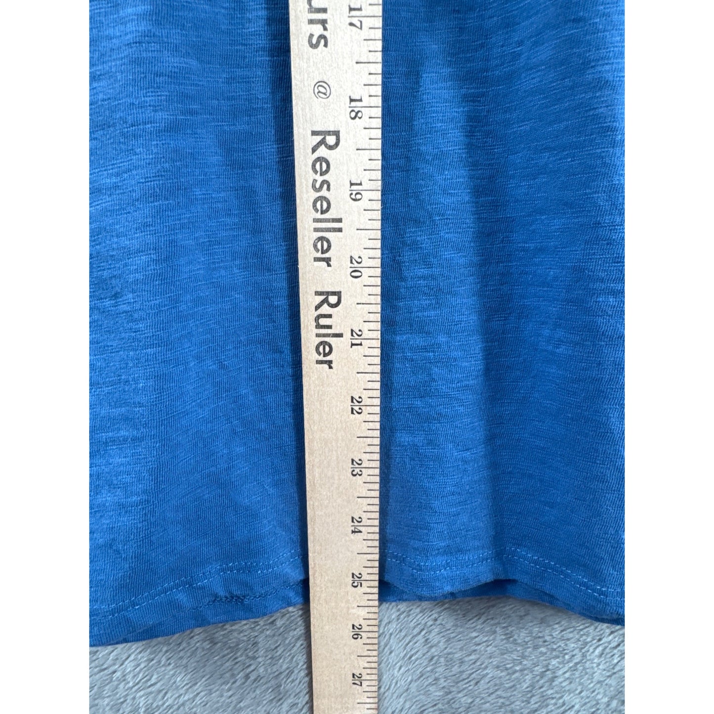 Croft & Barrow Womens Blue Henley Top W/ Lace Trim Button Pockets & Roll-Tab Sleeves Medium