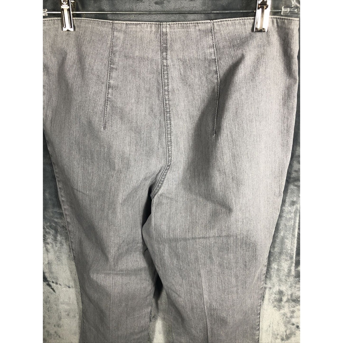 Charter Club Womens Gray High-Waist Straight-Leg Dress Pants With Zip Pockets 16