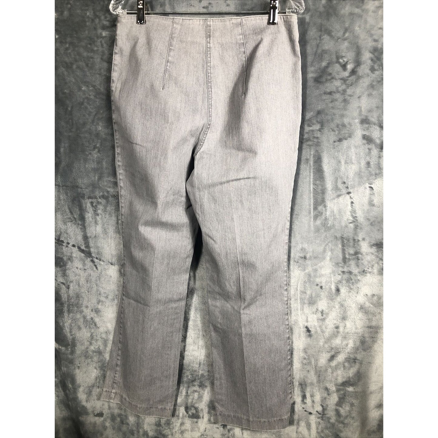 Charter Club Womens Gray High-Waist Straight-Leg Dress Pants With Zip Pockets 16