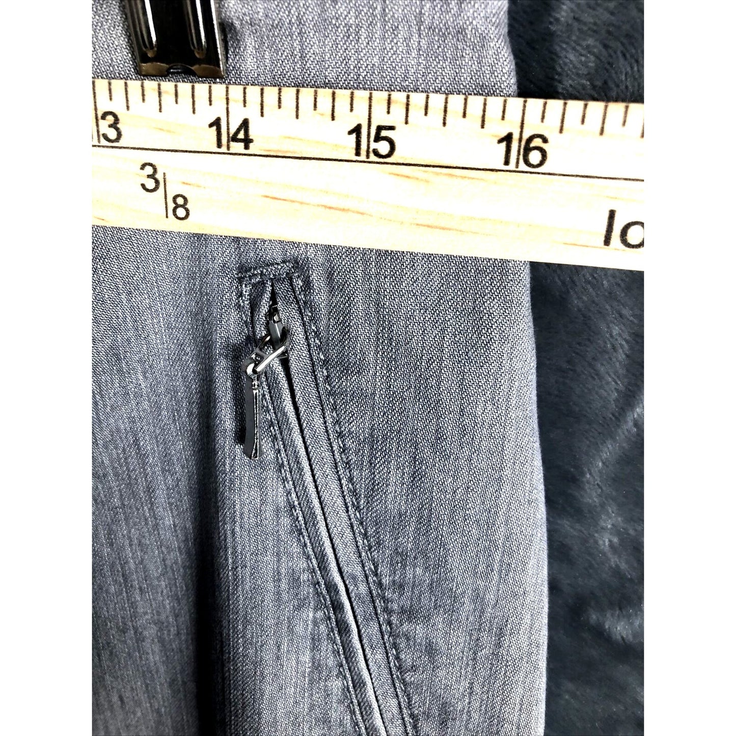 Charter Club Womens Gray High-Waist Straight-Leg Dress Pants With Zip Pockets 16