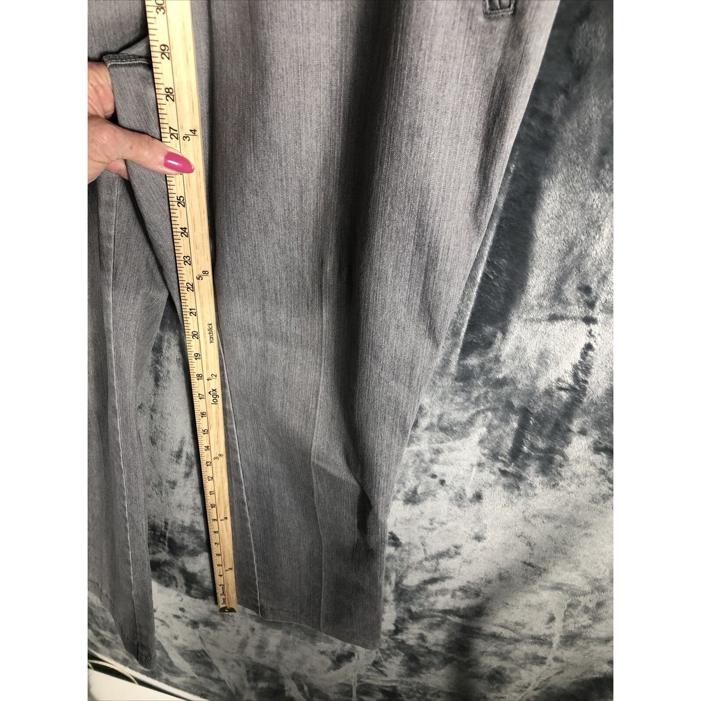 Charter Club Womens Gray High-Waist Straight-Leg Dress Pants With Zip Pockets 16