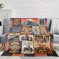 Cozy Biker's Dream Flannel Throw Blanket - Ultra Soft, Lightweight, Knitted Polyester Bedding with Vibrant Motorcycle & Inspirational Designs - Walmart.com