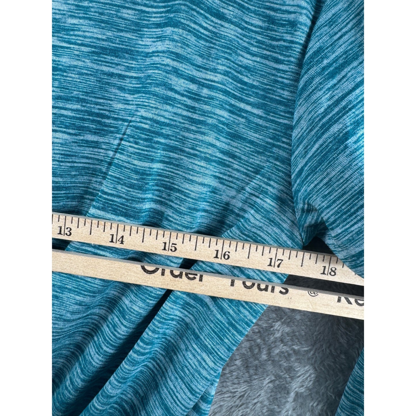 Xersion Womens Quick-Dri Blue Heathered Twist Front Long Sleeve Top L