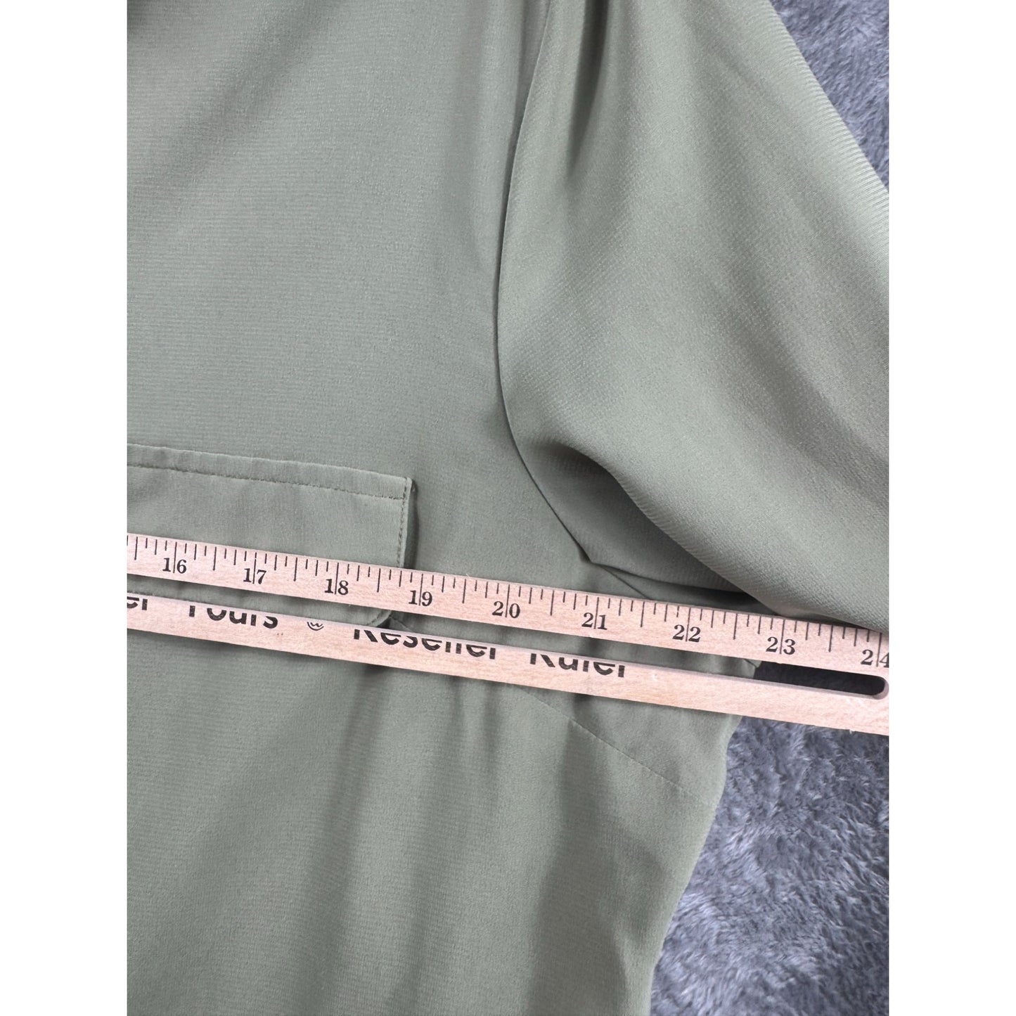 Fred David Womens Button-Up Blouse Size XL Light Sage Green