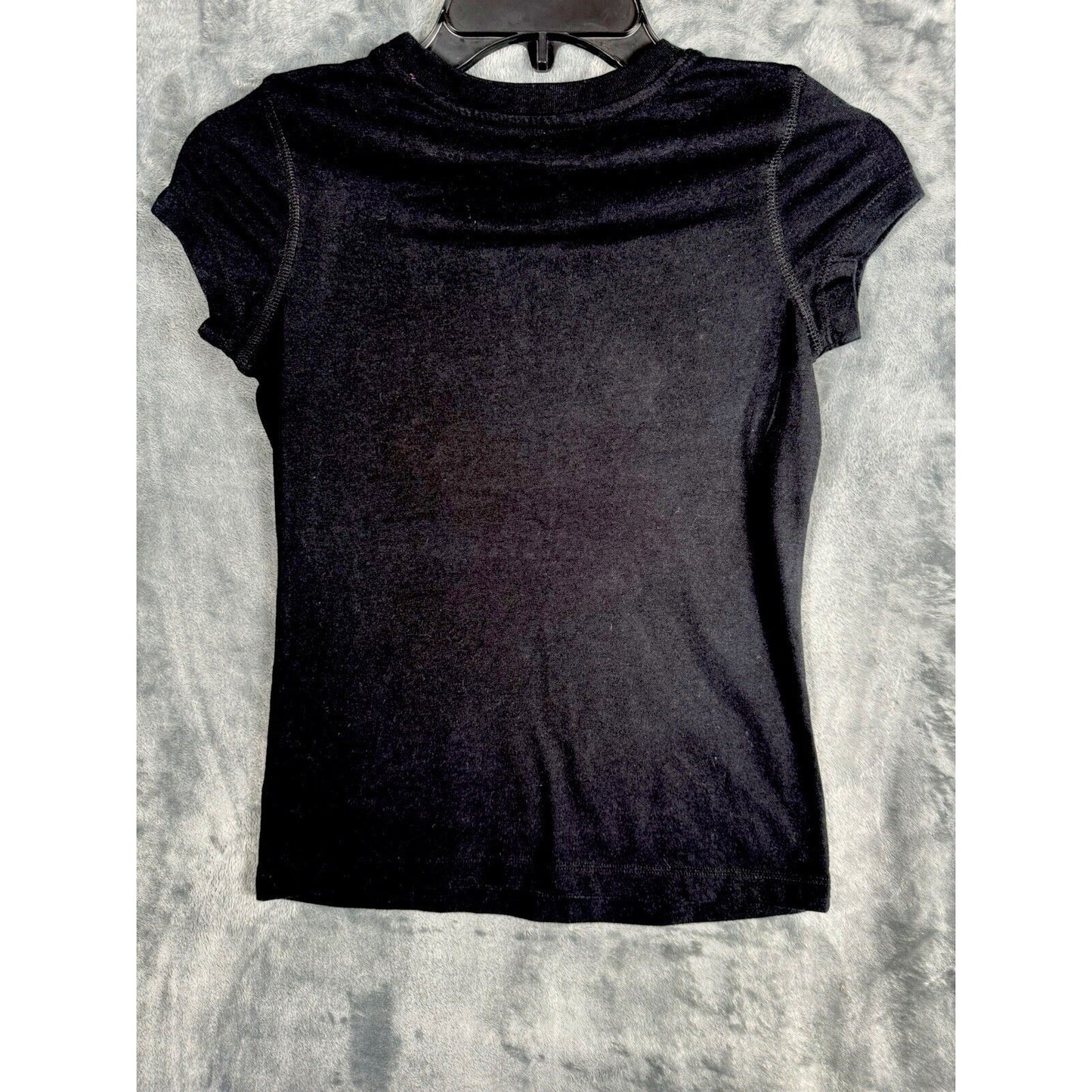 Girls T-Shirt Black Dream Believe Achieve Top Size L (10-12) Purple Blue Black