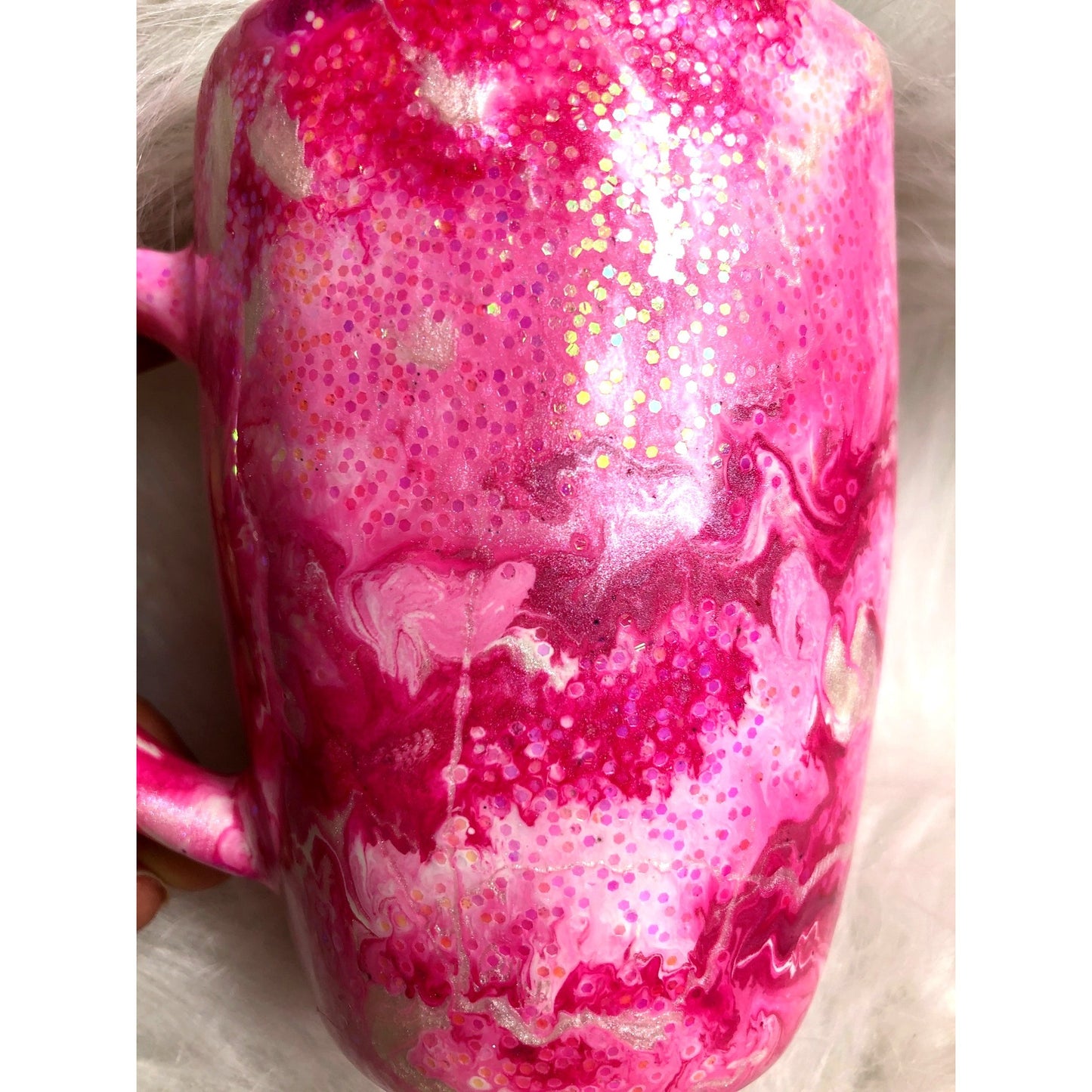 Pink Marble Swirl Ceramic Coffee Mug