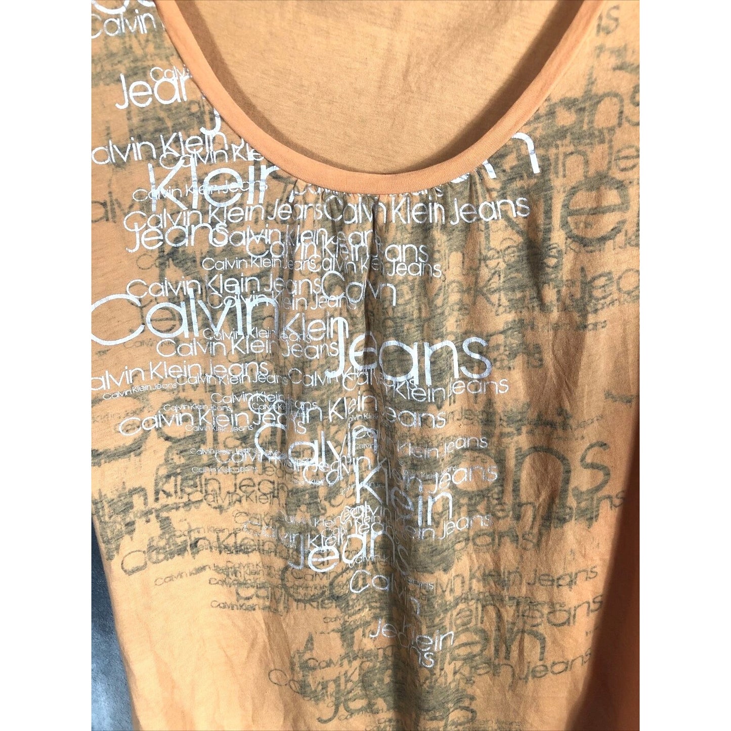 Women’s Calvin Klein Jeans Shirt Orange And Silver Size Adult Small