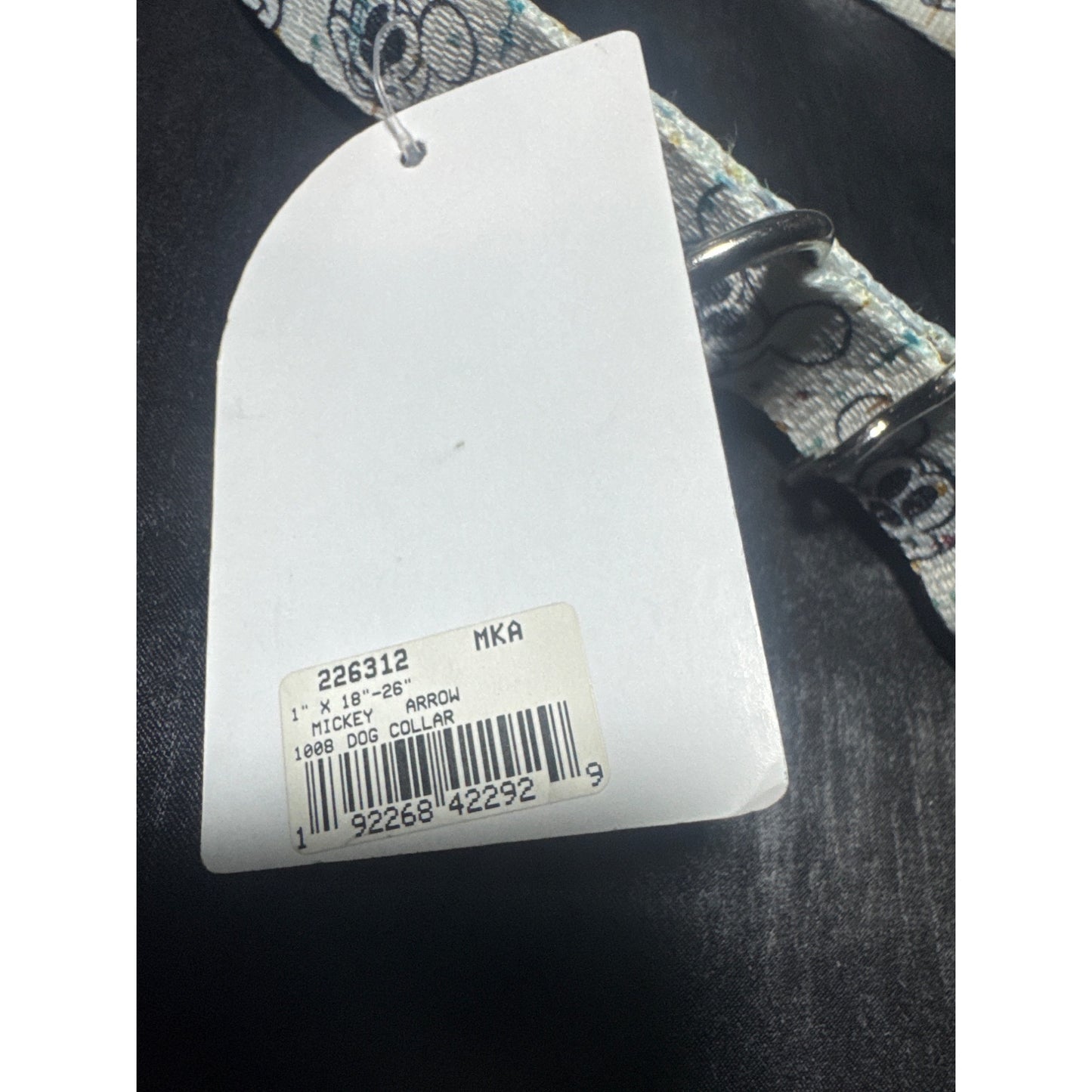 Disney Mickey Mouse Dog Collar 1" X 18"-26" Adjustable Durable Nylon With Buckle & D-Ring For Medium To Large Dogs