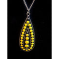 Paparazzi Teardrop Pendant Necklace & Earring Set With Yellow Stones