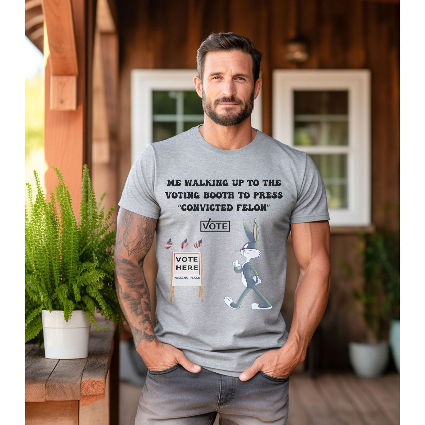 Fun 2024 Election Voting For A Felon T Shirt