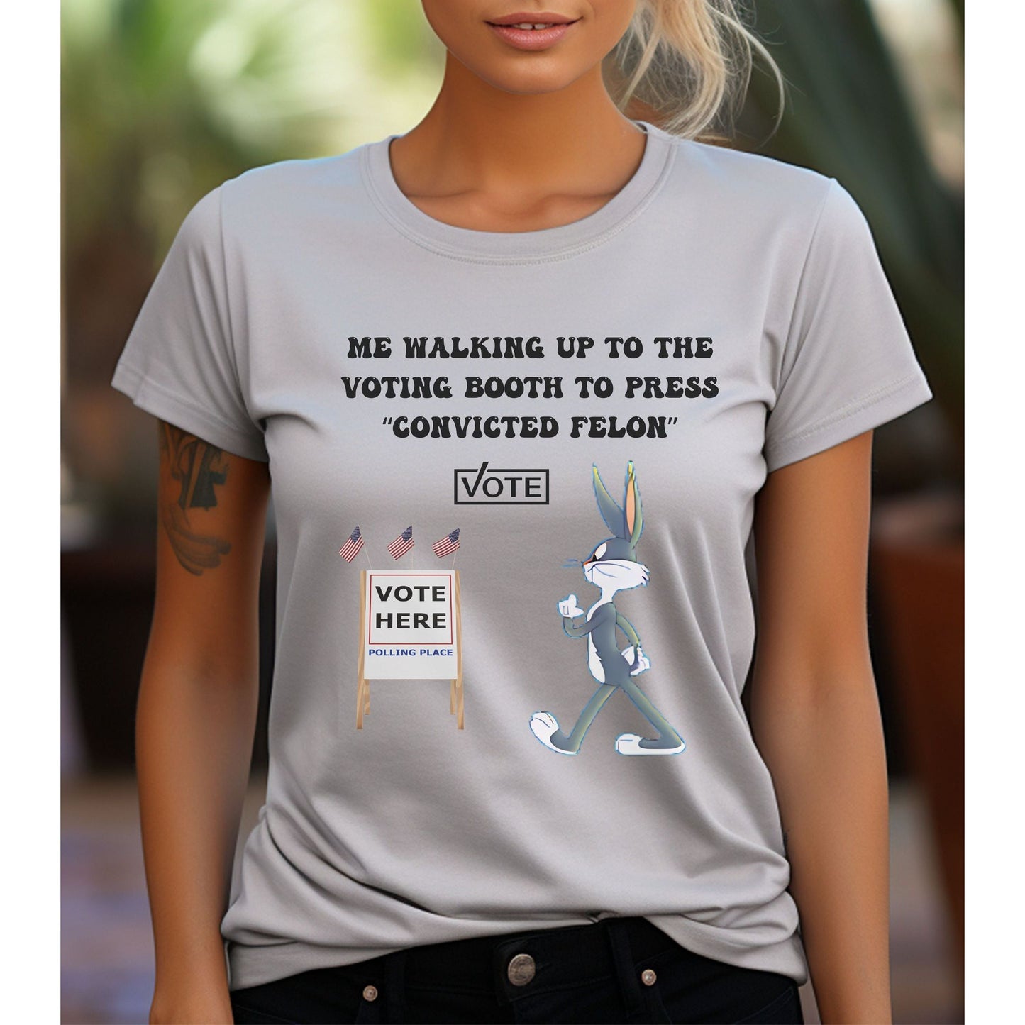 Fun 2024 Election Voting For A Felon T Shirt