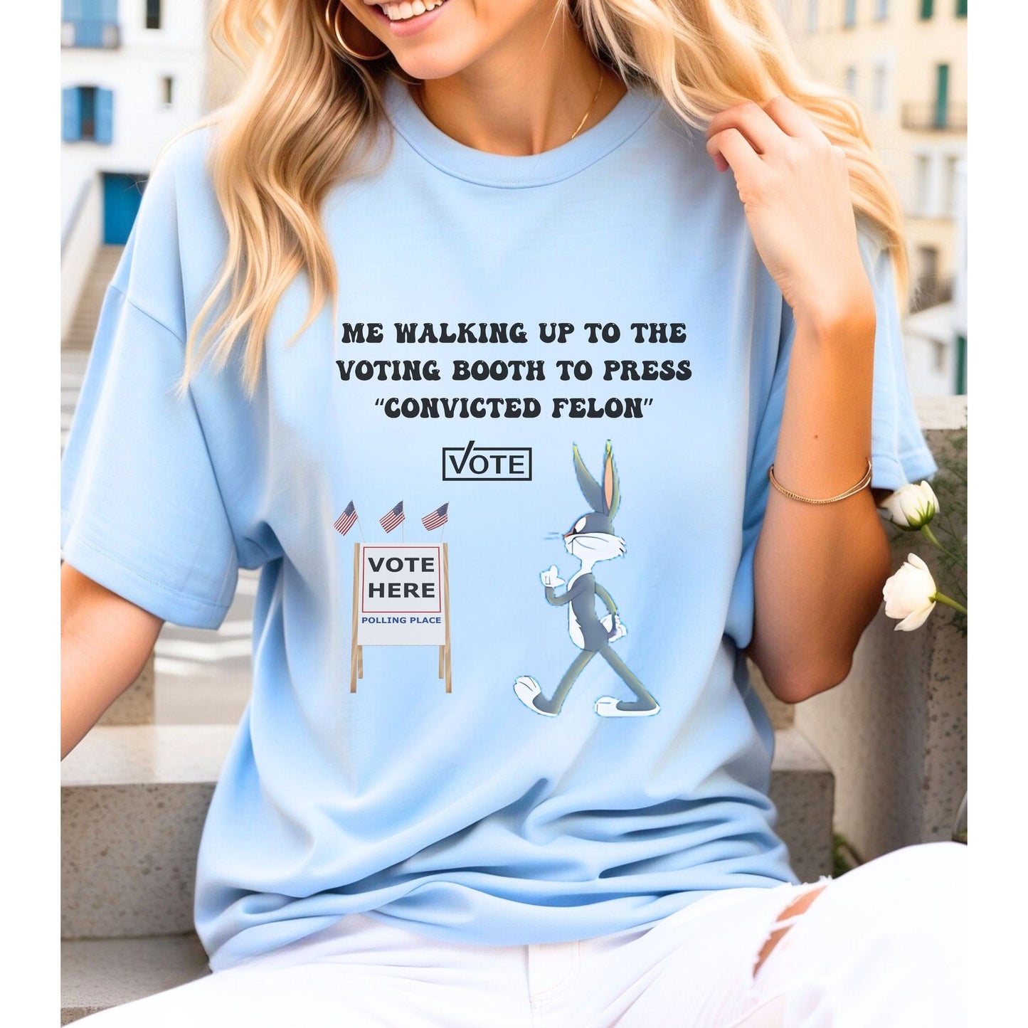 Fun 2024 Election Voting For A Felon T Shirt